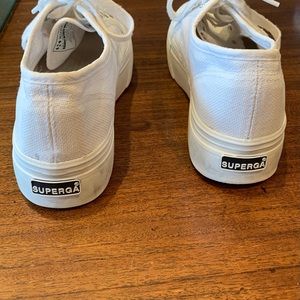 Superga White Acot Linea Platform Sneaker